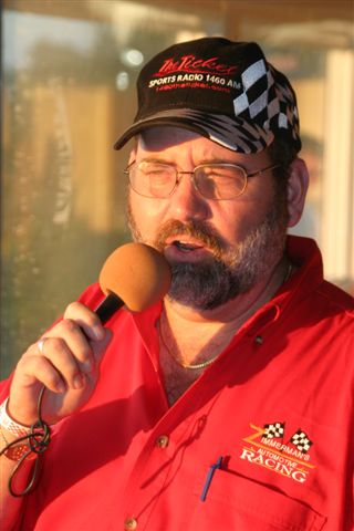 The Wise Guy announcing at the track...
